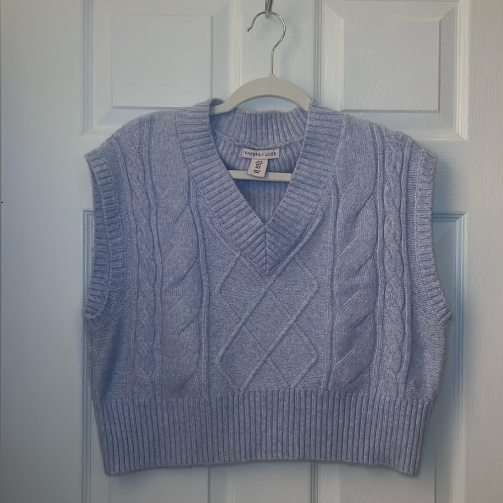 Baby blue sweater vest
